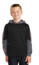 Sport-Tek� Youth Sport-Wick� Mineral Freeze Fleece Colorblock Hooded Pullover